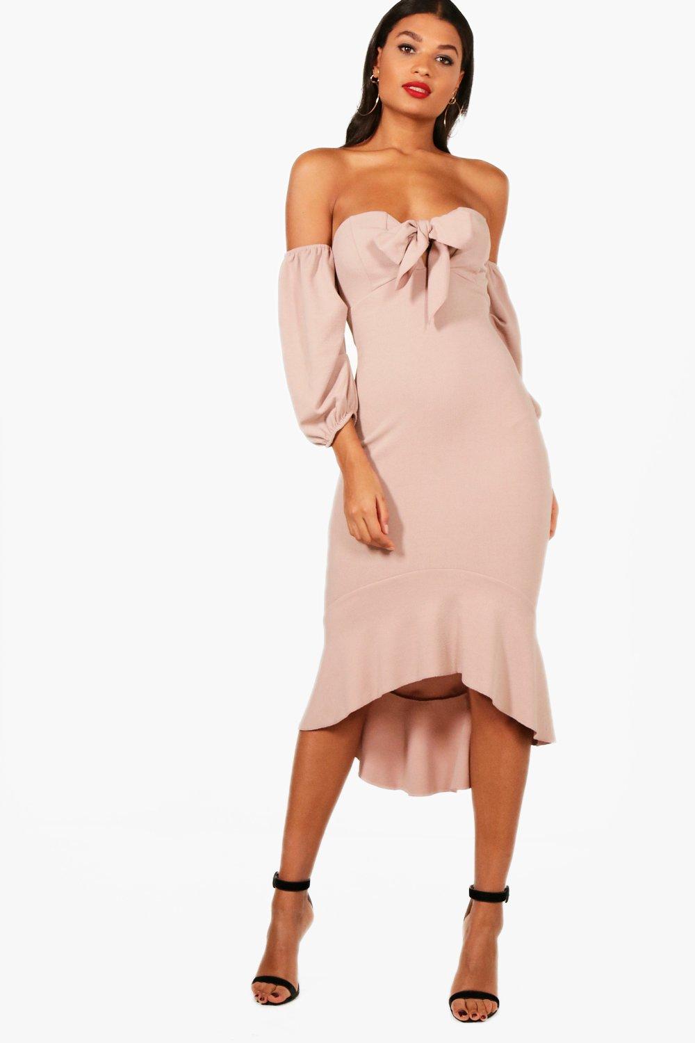 Shoulder Puff Sleeve Dress