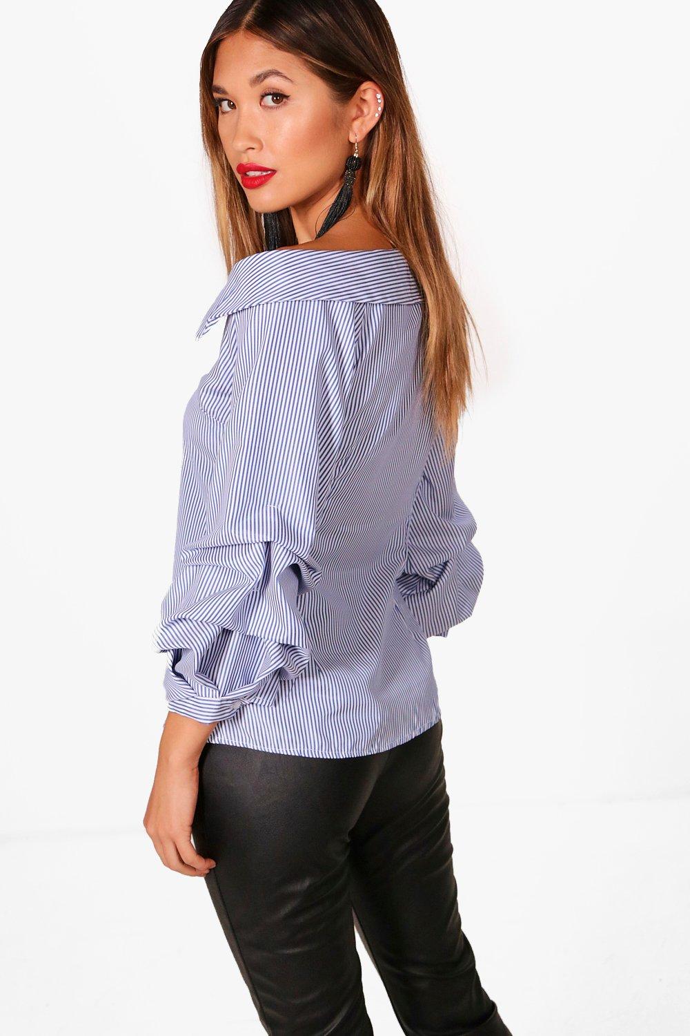 girls ruffle sleeve shirt