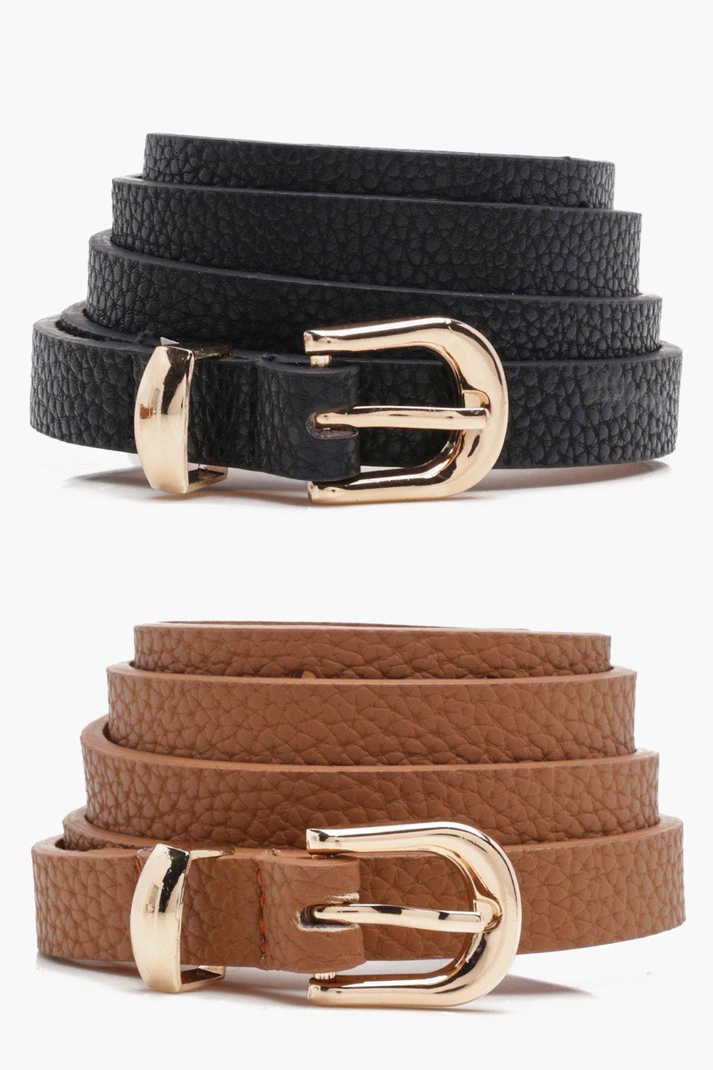 Click to view product details and reviews for Womens Basic Skinny Belts 2 Pack Brown One Size Brown.