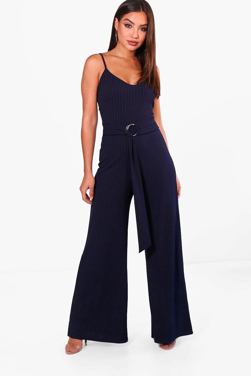 boohoo pinstripe jumpsuit