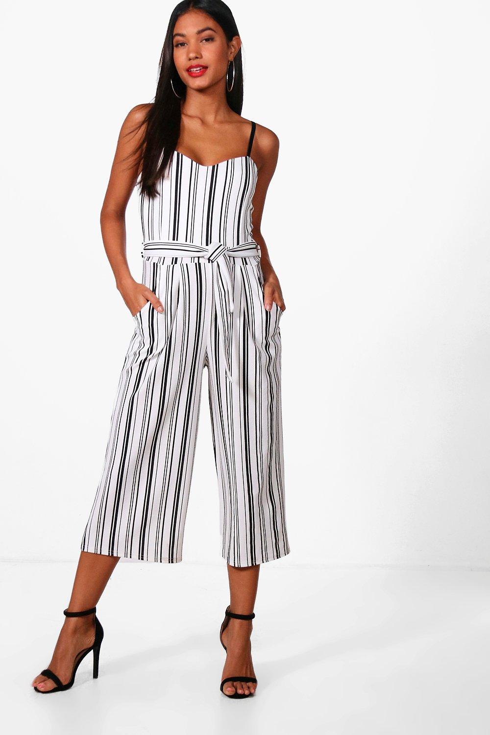 boohoo black and white jumpsuit