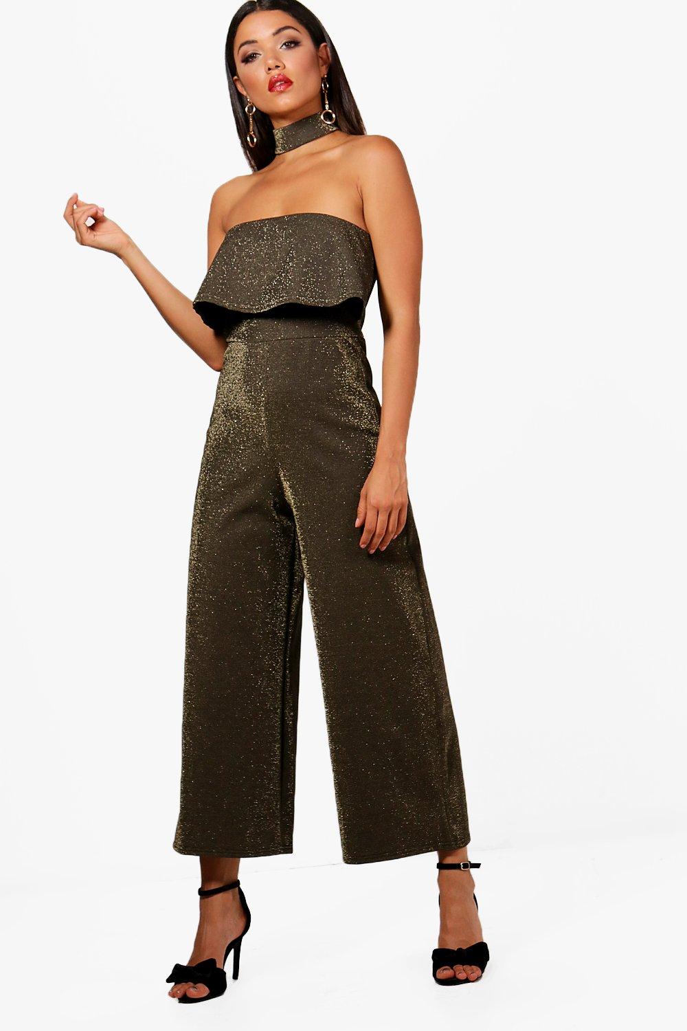 boohoo gold jumpsuit