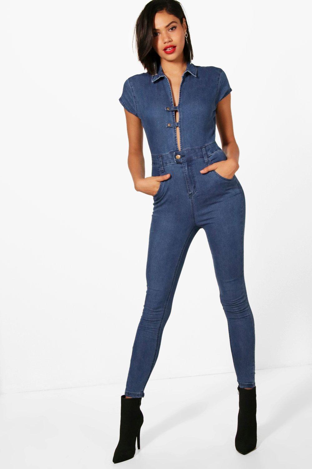 denim jumpsuit skinny