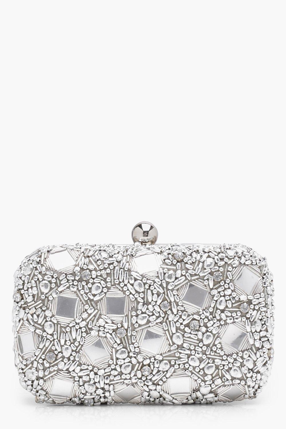 silver box clutch bag