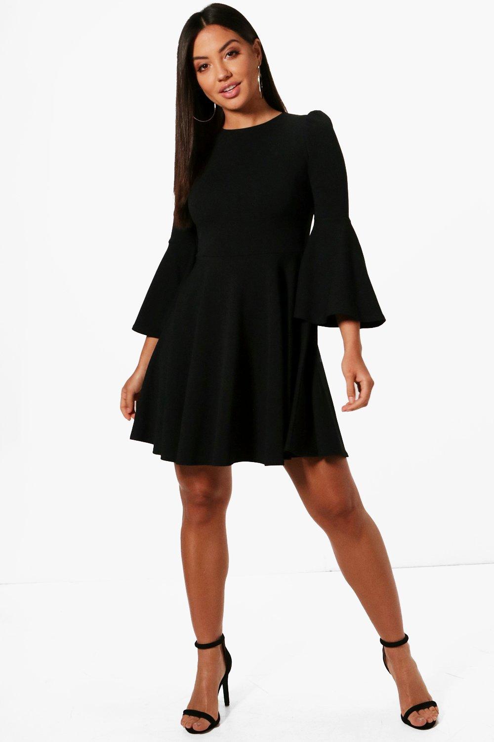 flare sleeve skater dress