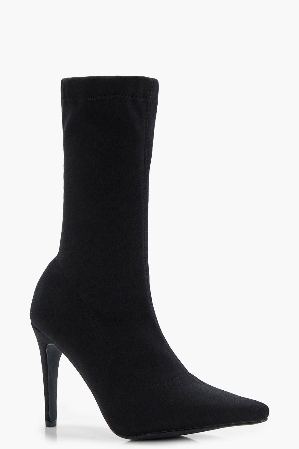 pointed toe stiletto sock boots