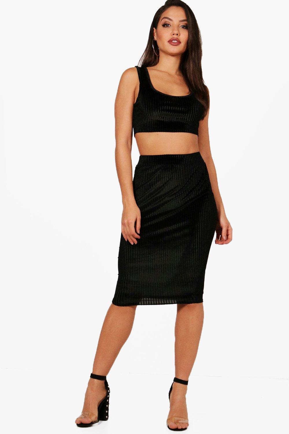 black velvet skirt midi