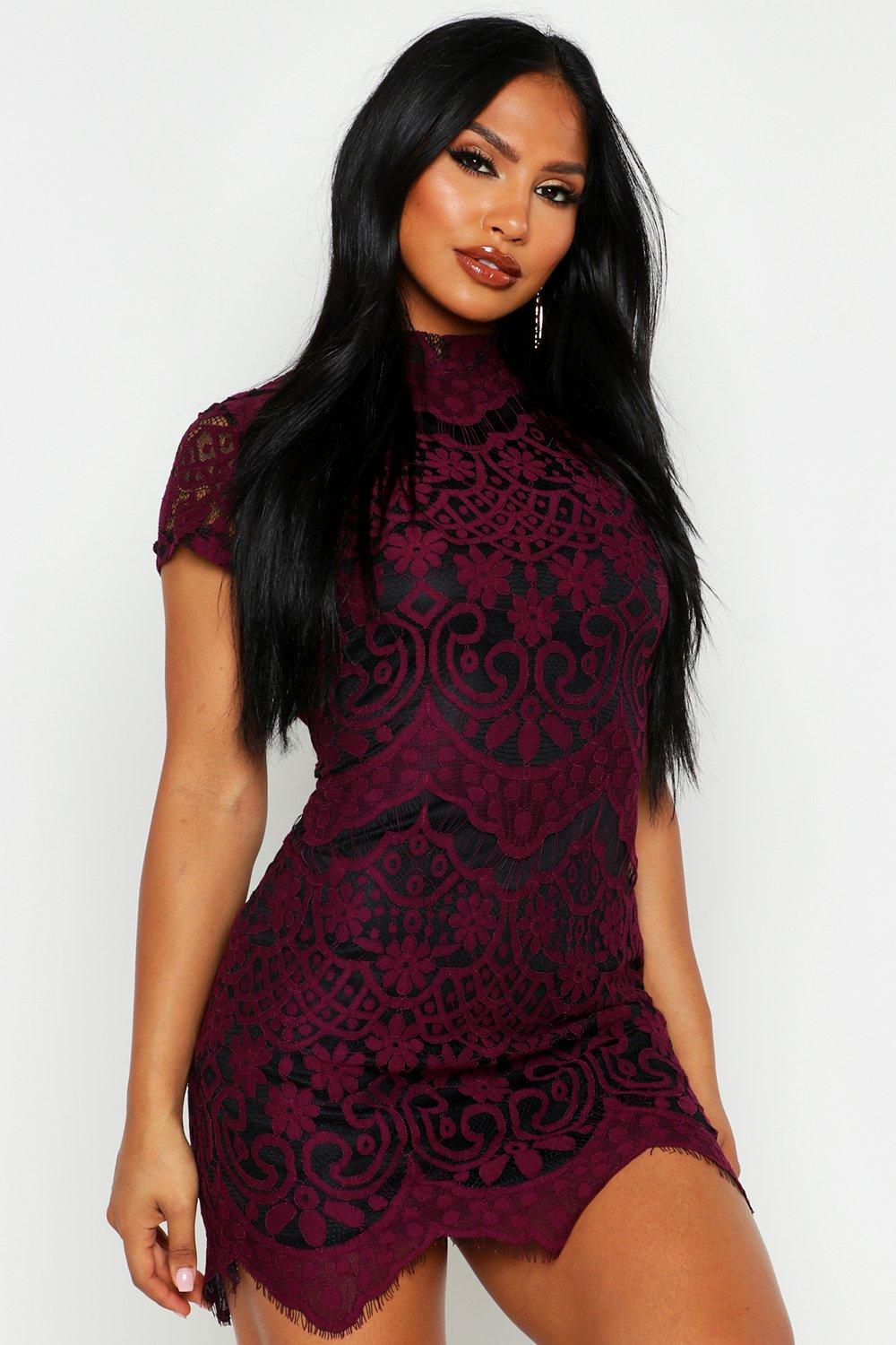 boohoo eyelash lace dress