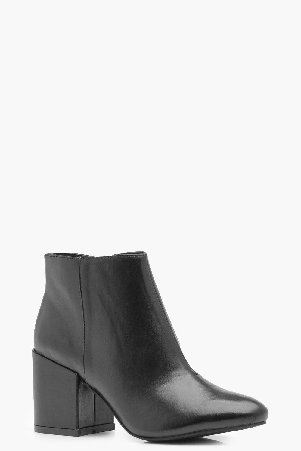 womens black block heel ankle boots