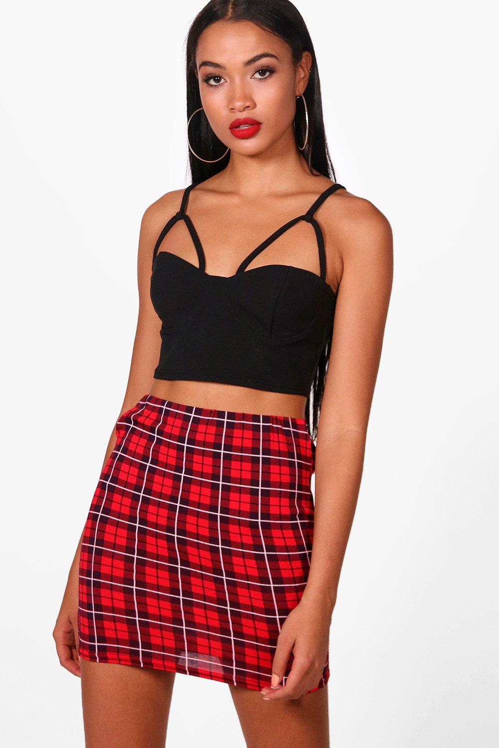 tartan bodycon skirt