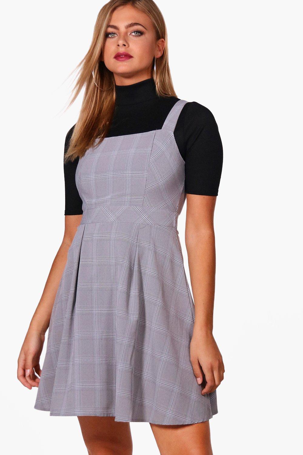 boohoo pinafore dress
