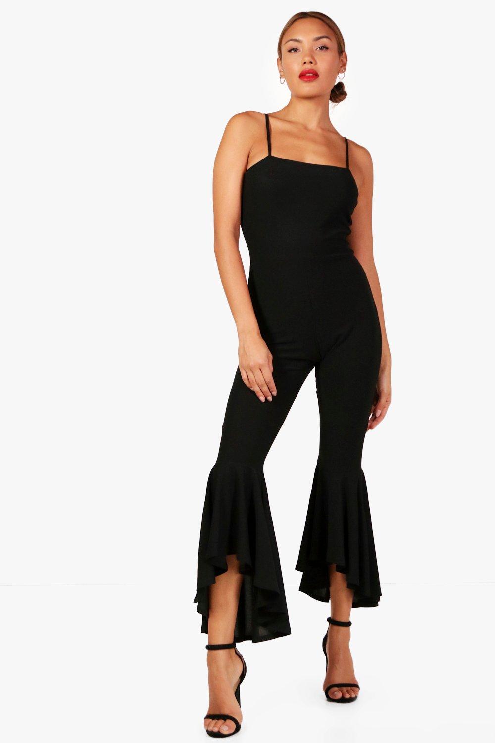 jumpsuit with ruffle leg