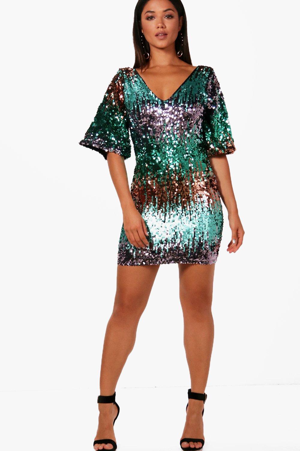 boohoo sequin kimono