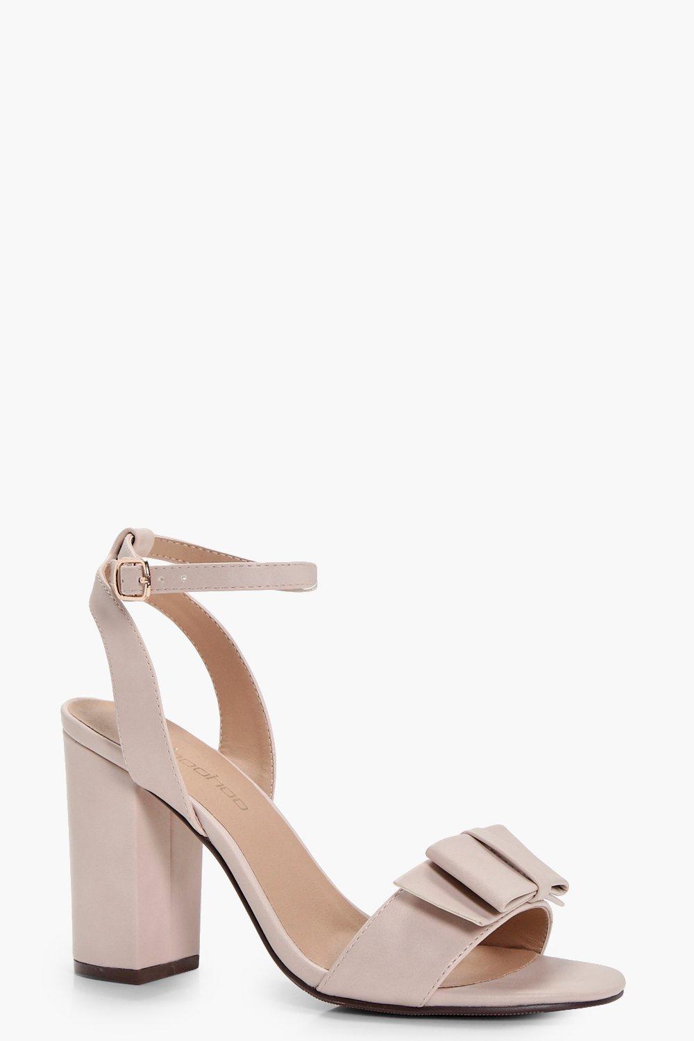 nude block heels wide