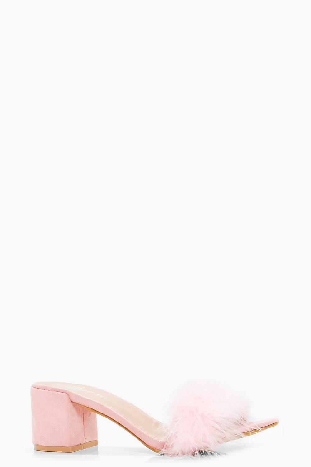 dusky pink block heels