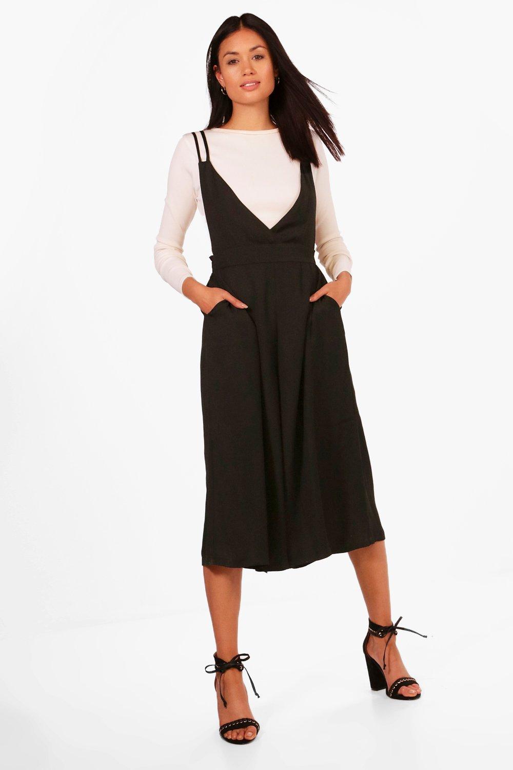 pinafore jumpsuit boohoo