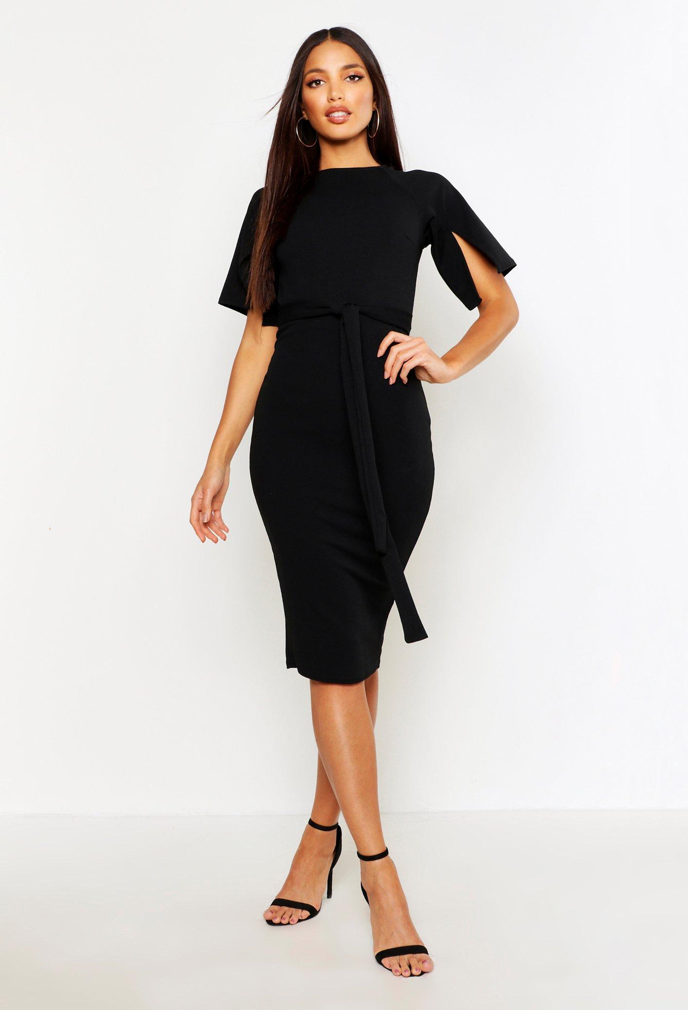 boohoo split sleeve dress