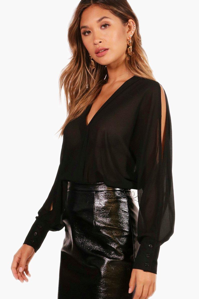 black blouse bodysuit