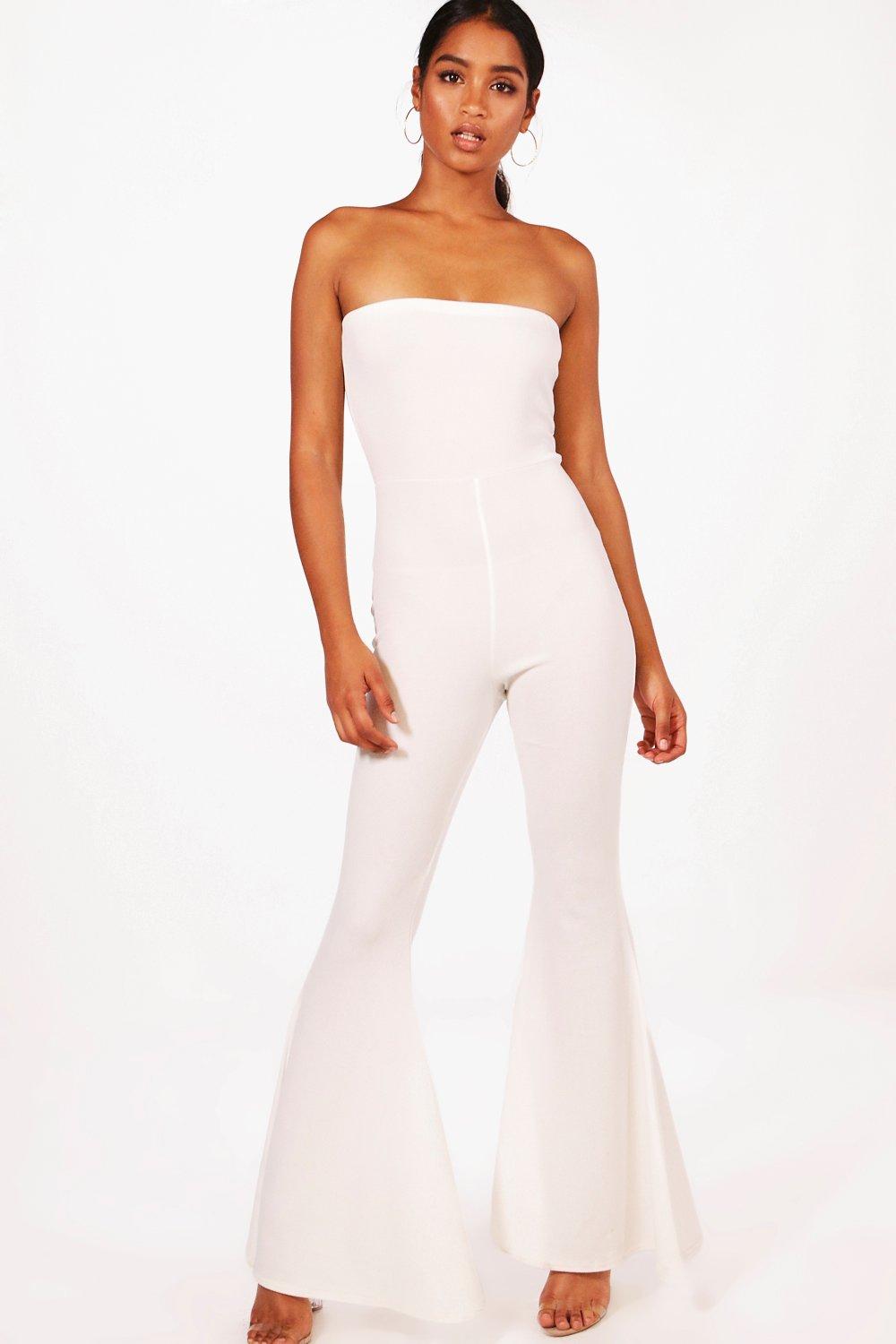 bandeau flared jumpsuit