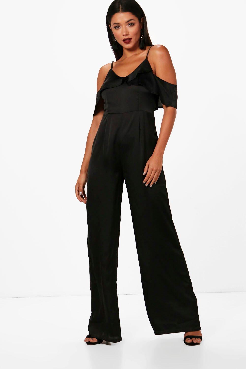 boohoo satin jumpsuit