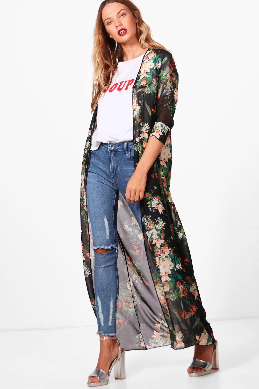 Maxi Floral Kimono | Boohoo