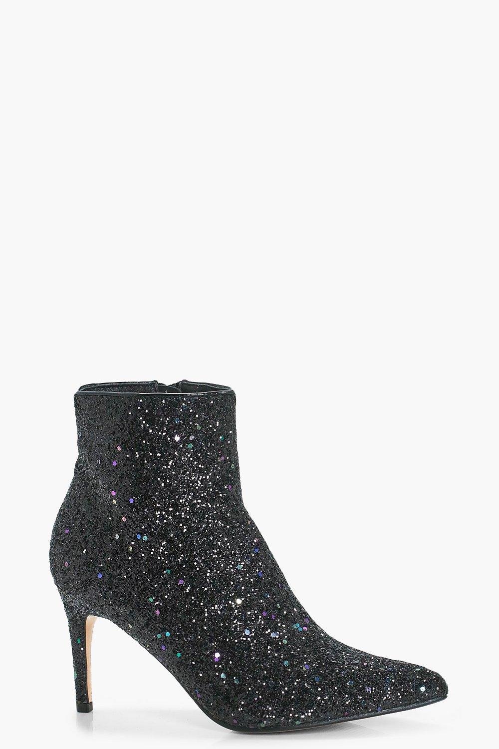 glitter ankle boots