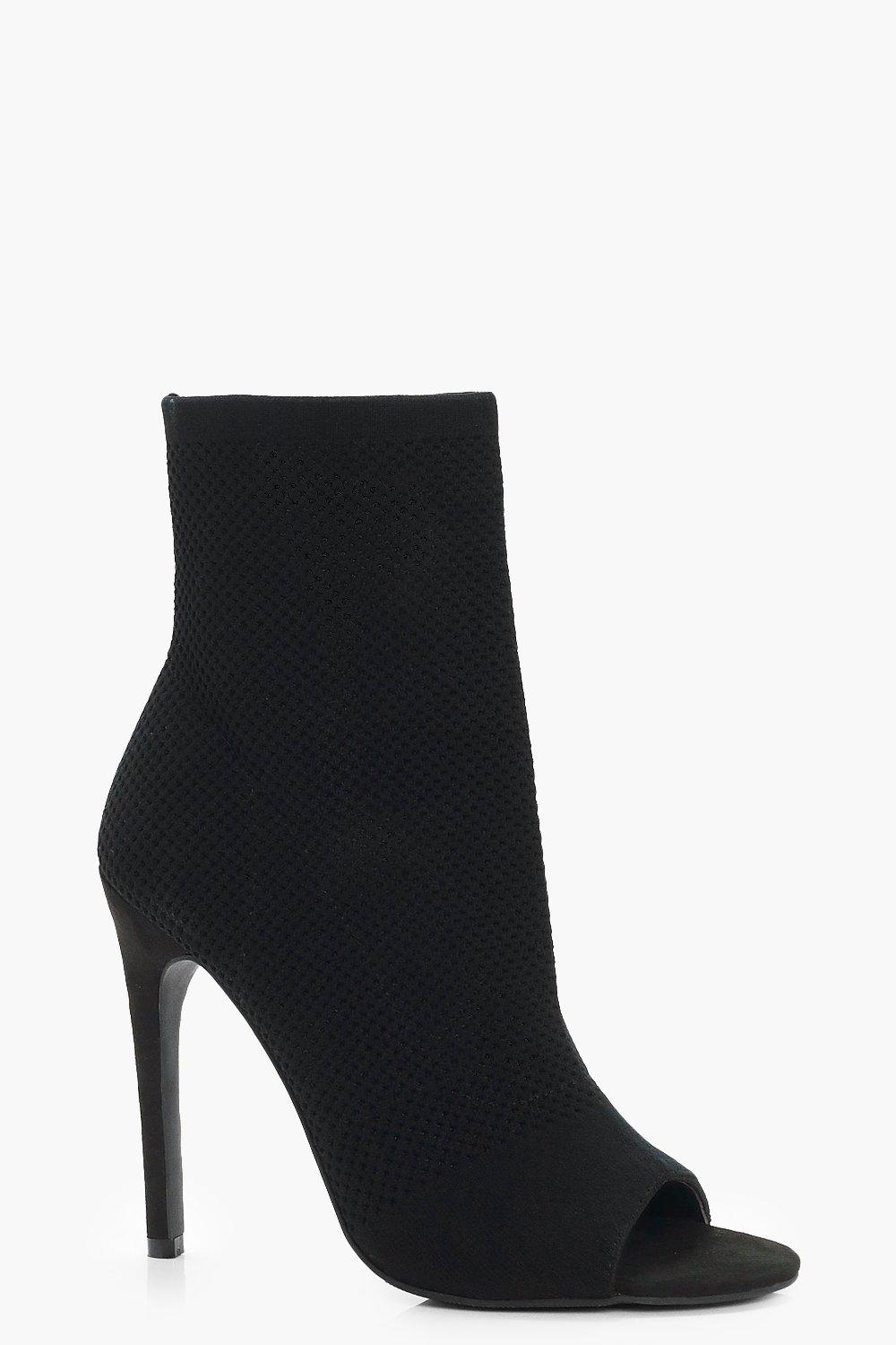 womens black peep toe booties