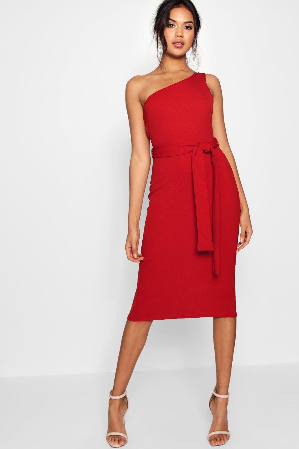 One Shoulder Red Dress