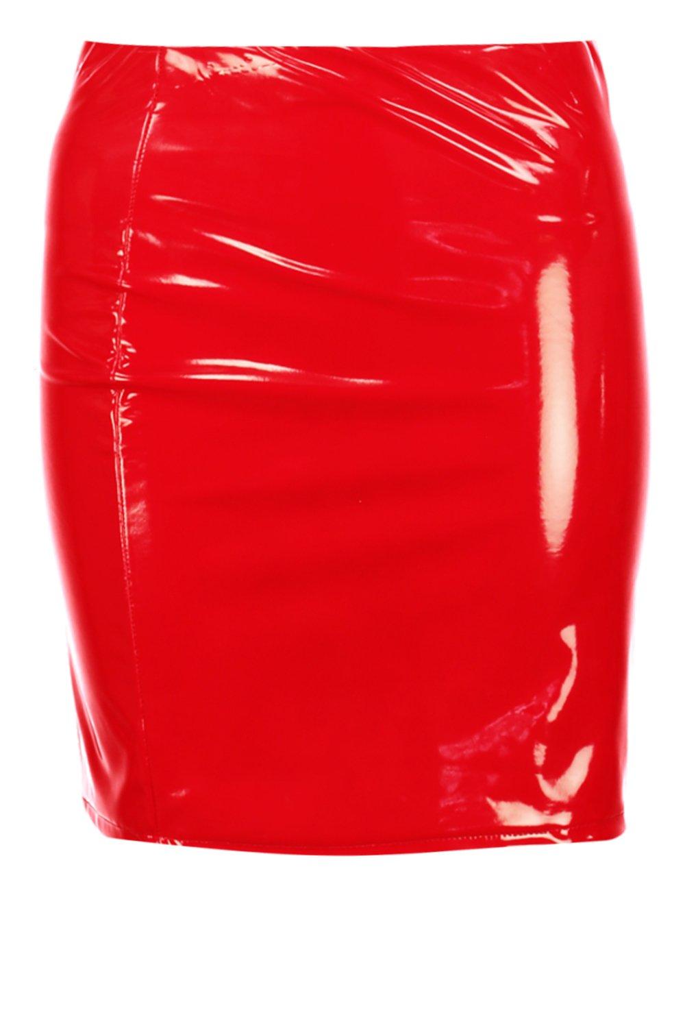 

Rosie Vinyl Mini Skirt, Красный