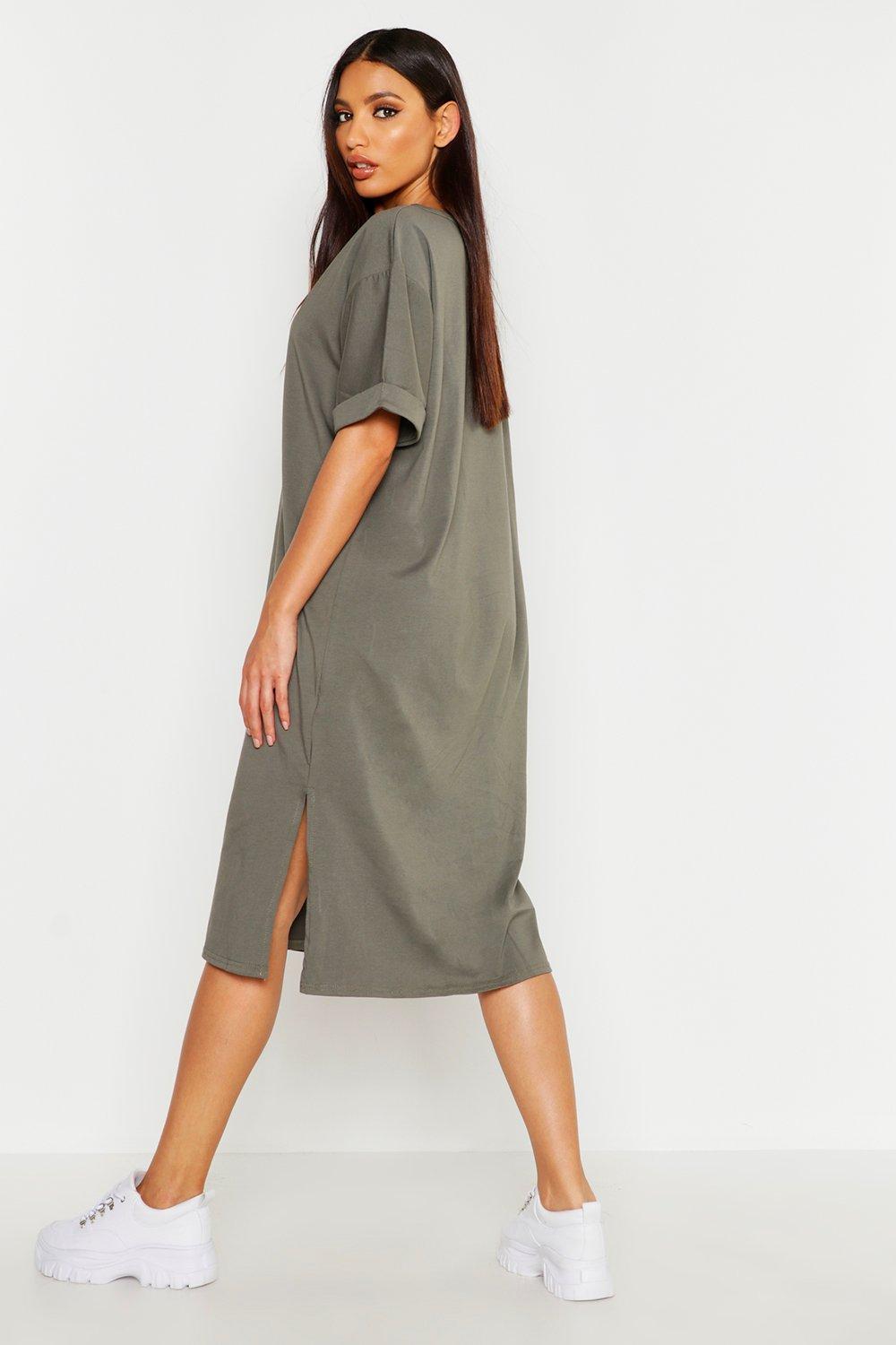 oversized midi t shirt dress