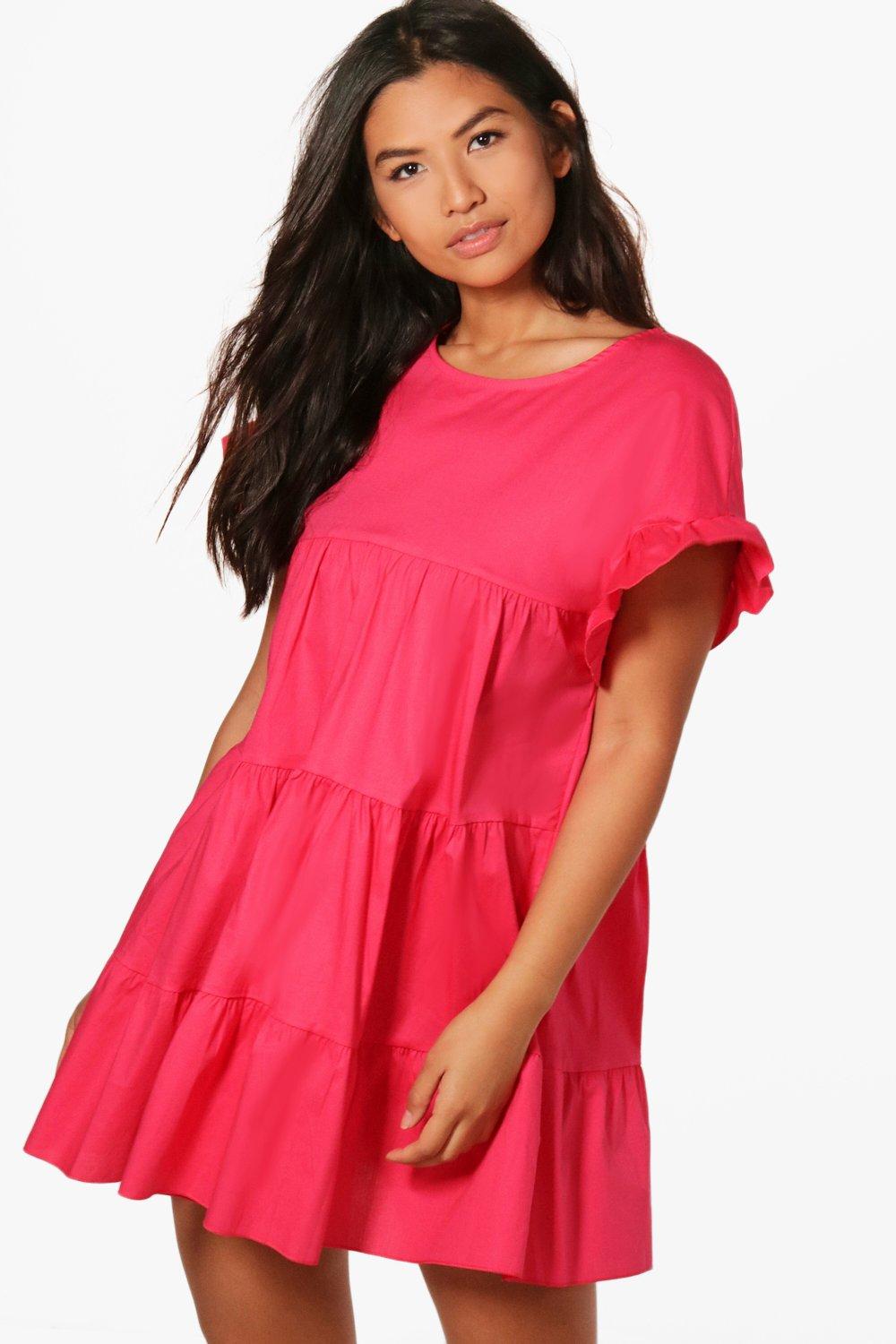 ruffle smock dress