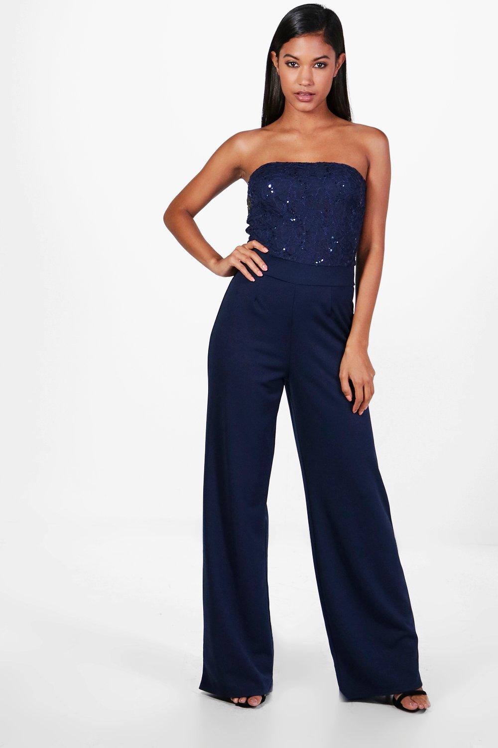 boohoo strapless jumpsuit