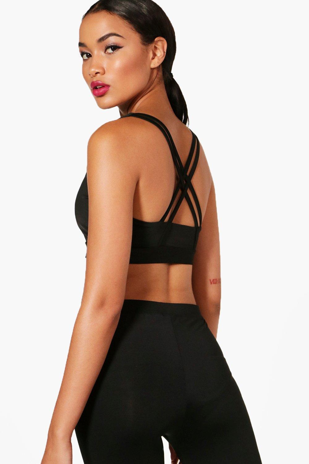 strappy back sports bra