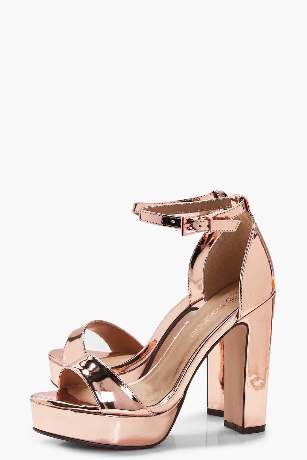 wide gold heels
