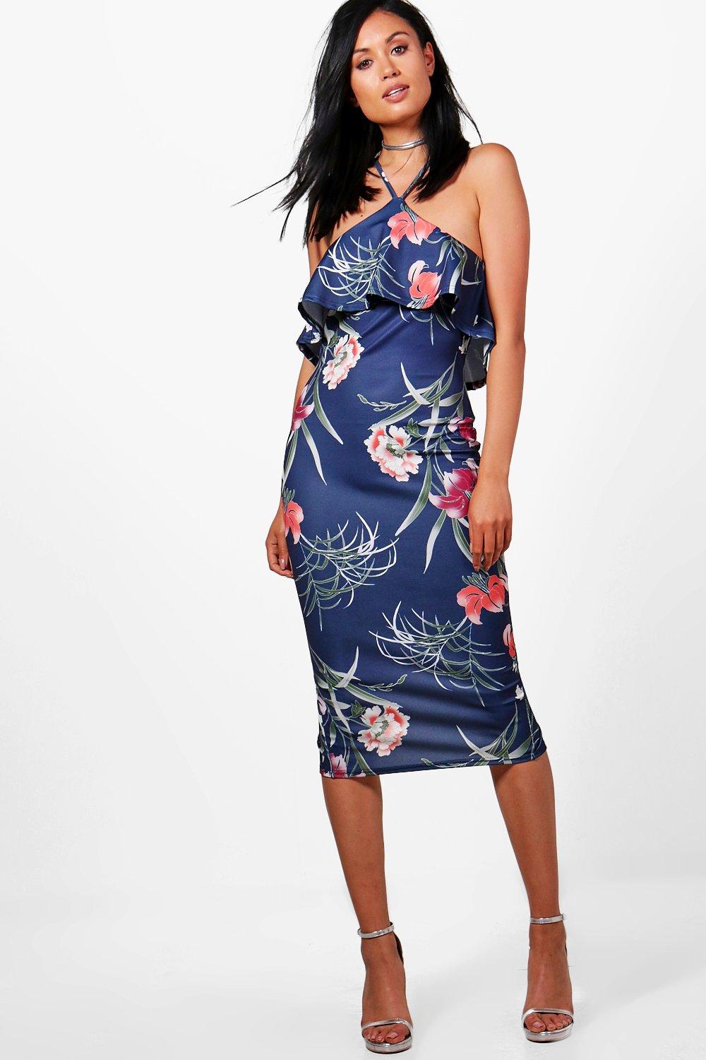 boohoo navy floral dress