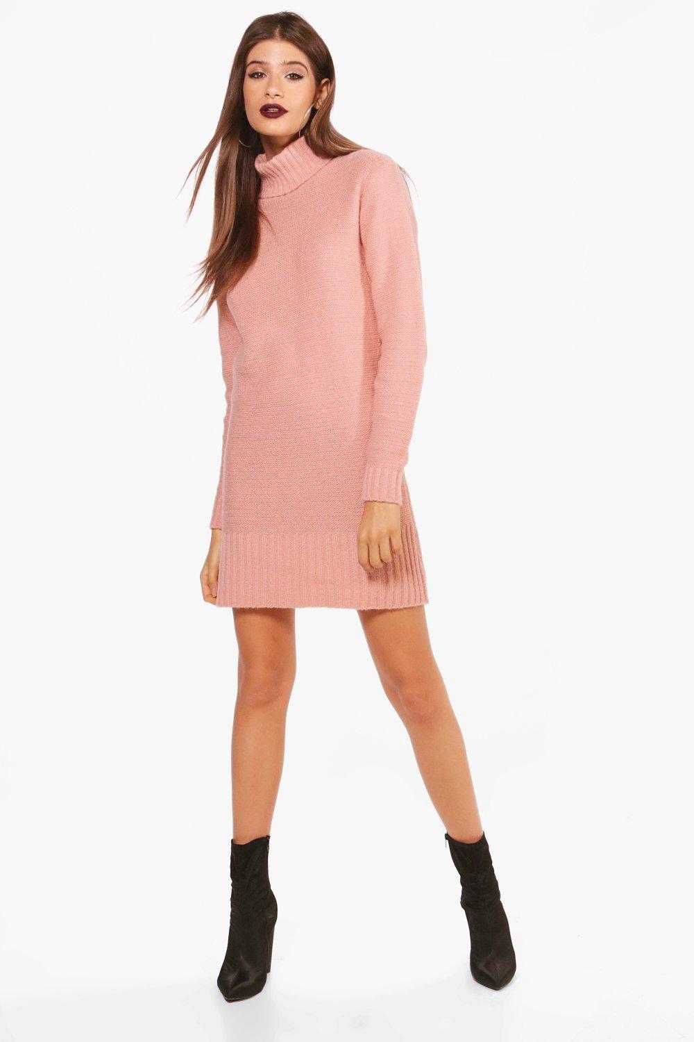 polar neck jumper dress