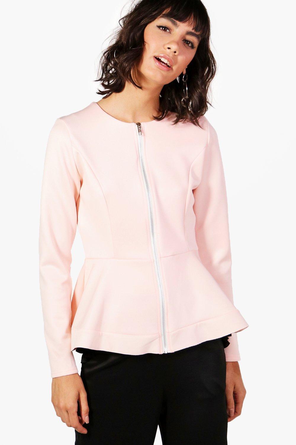 zip up peplum jacket