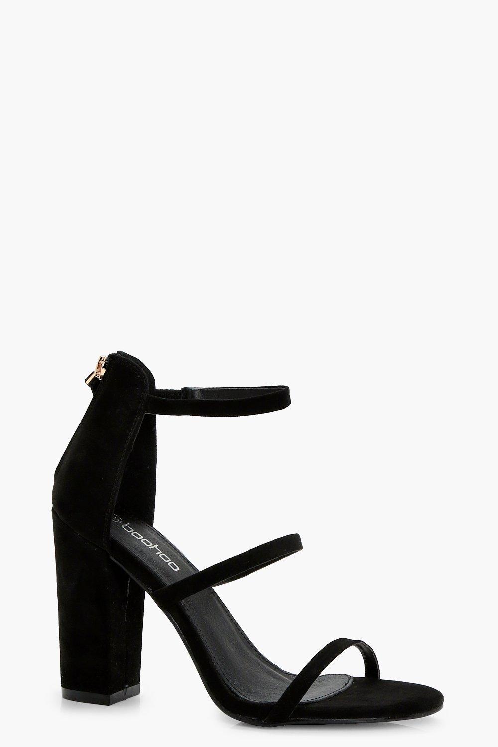 3 strap block heels