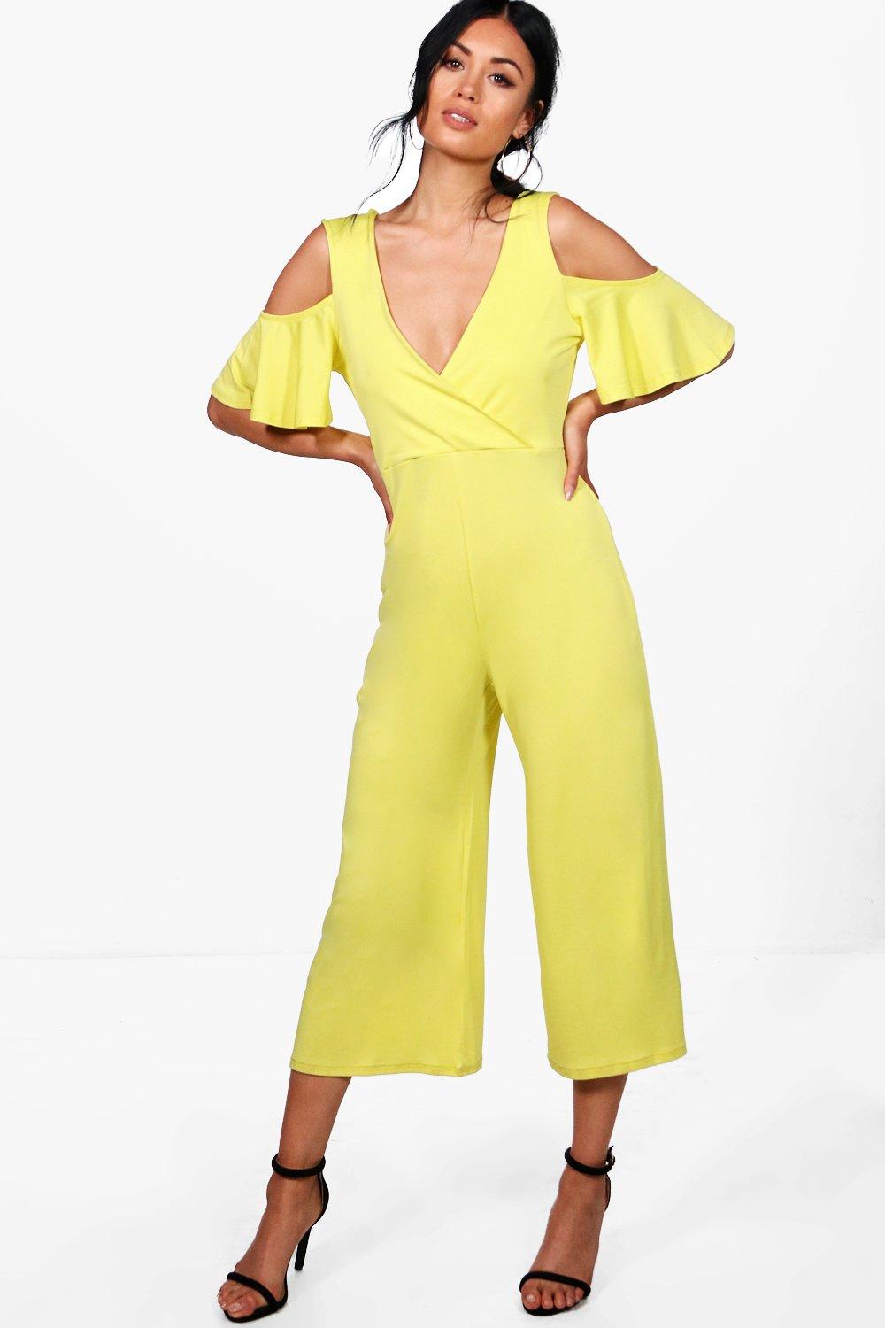 yellow jumpsuit boohoo