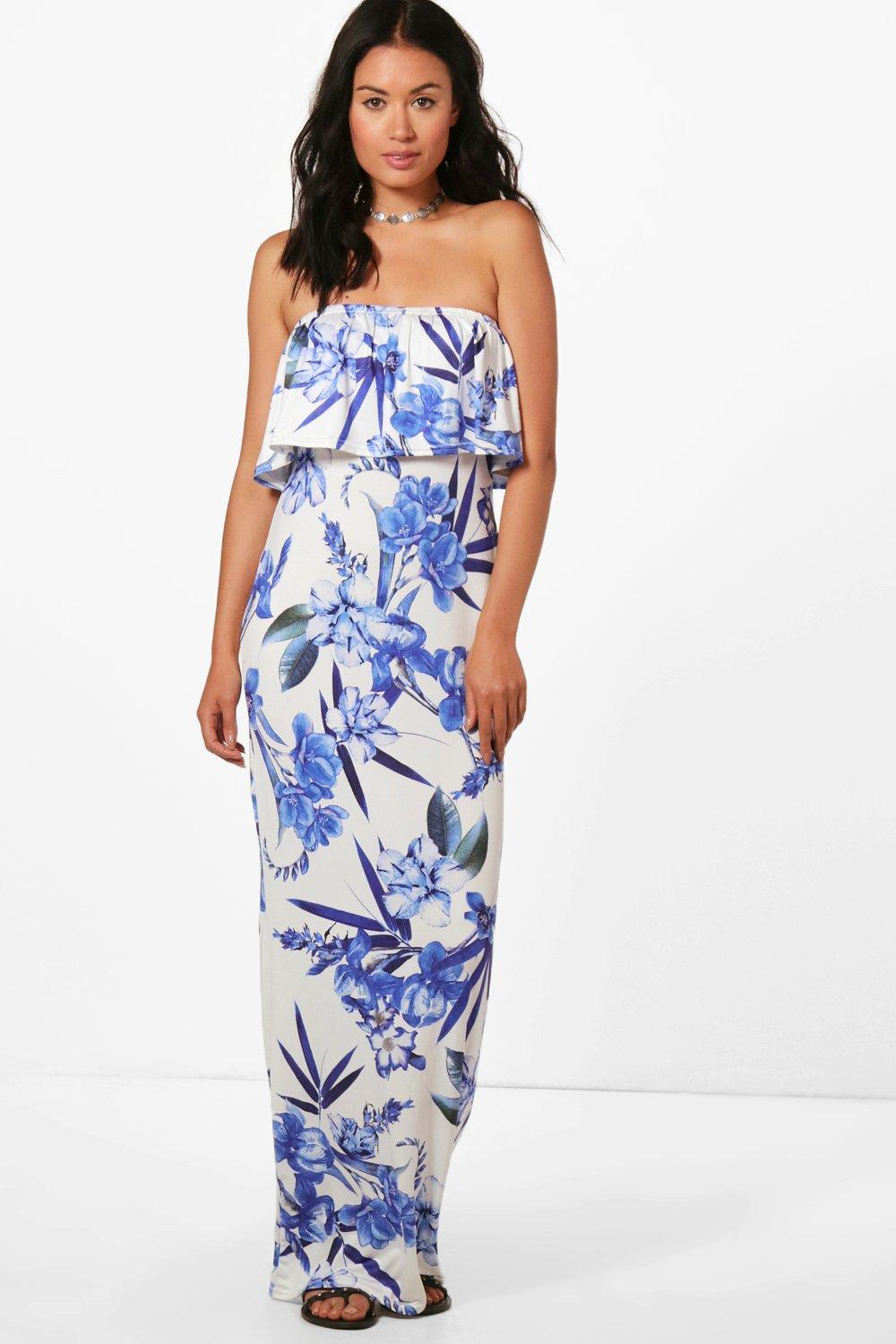 boohoo bandeau maxi dress