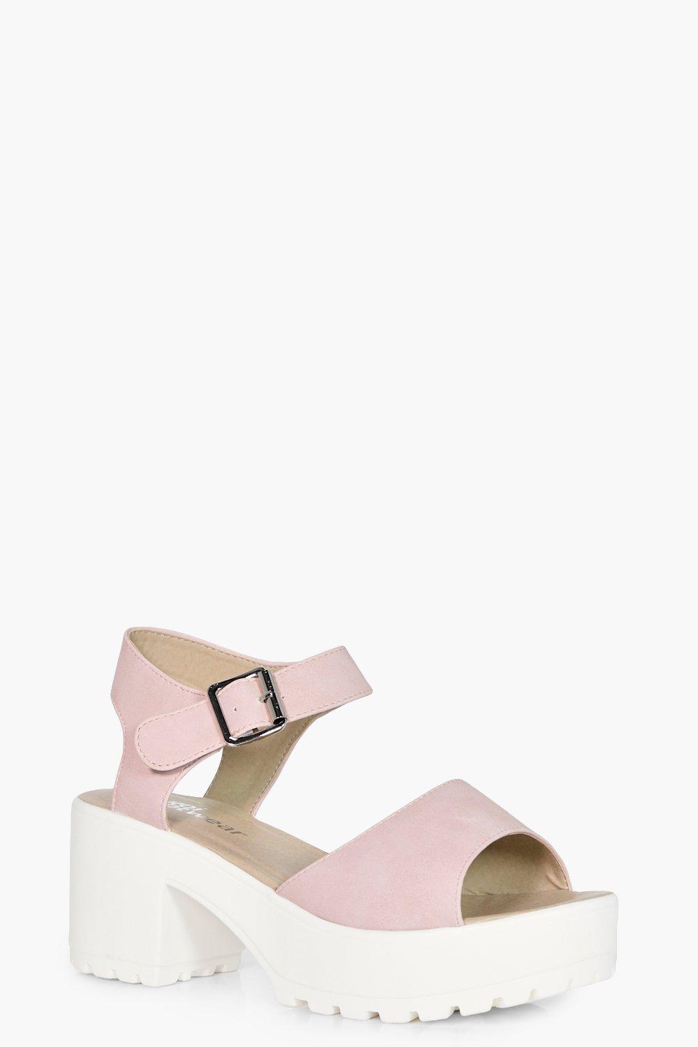 peeptoe two part cleated sandals