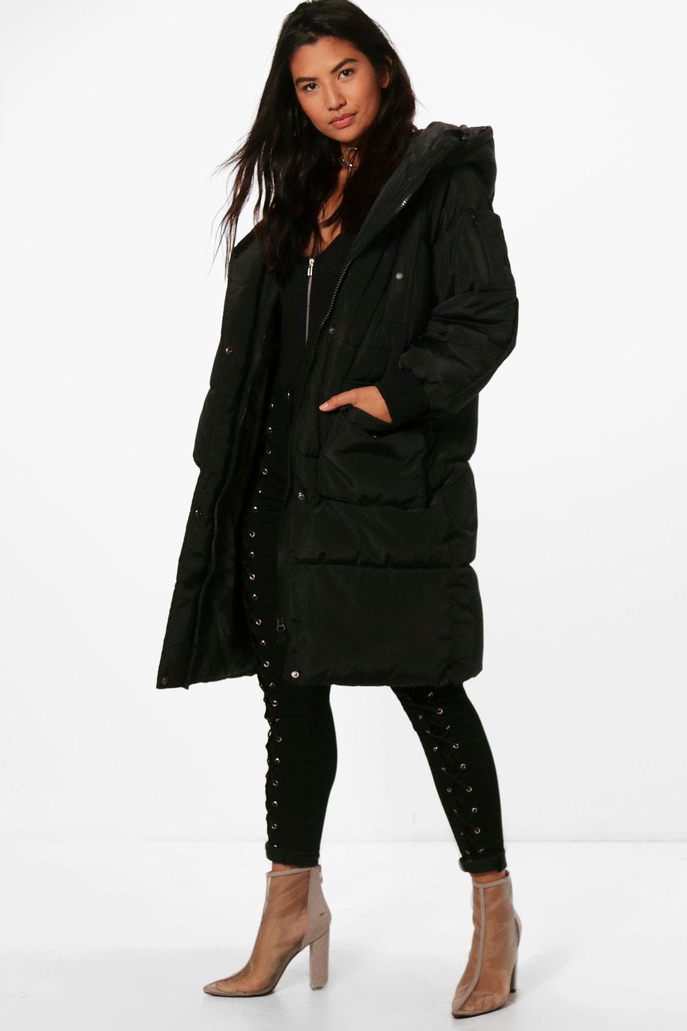 Zoe Boutique Longline Padded Quilted Coat | Boohoo