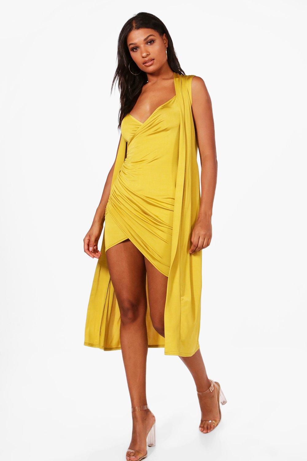 Isla Wrap Drape Dress Duster Co Ord Boohoo