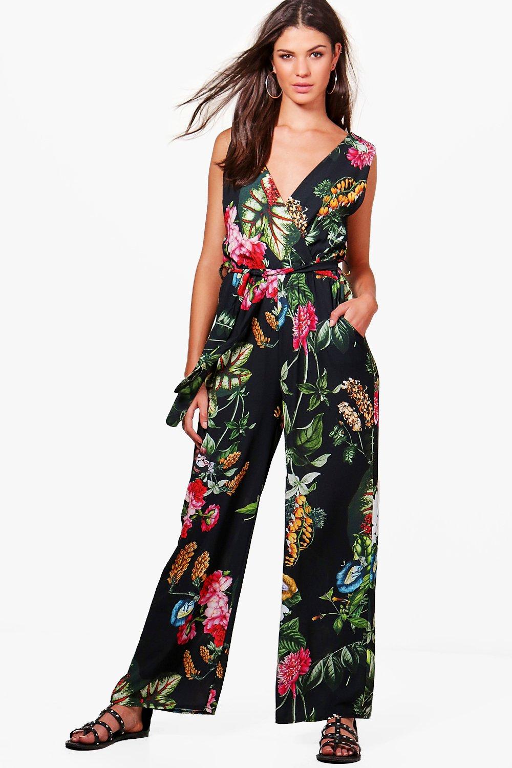 tropical print jumpsuit