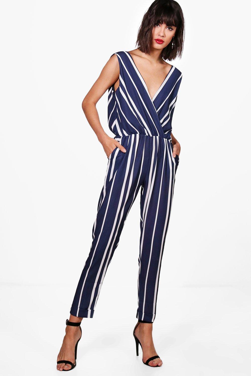 boohoo wrap front jumpsuit