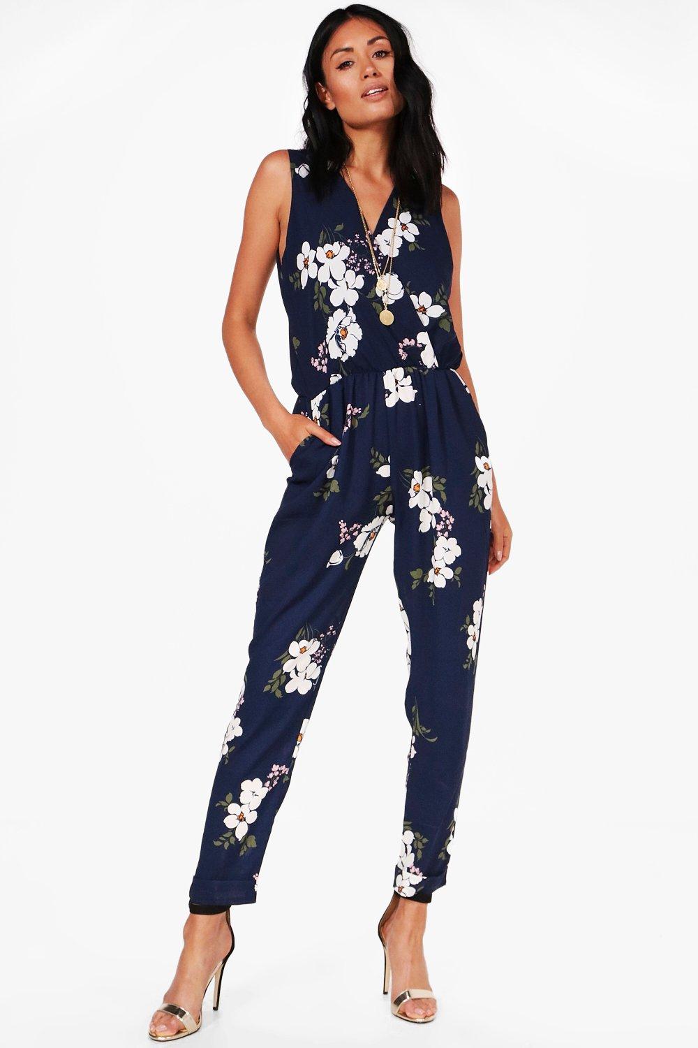 boohoo wrap front jumpsuit