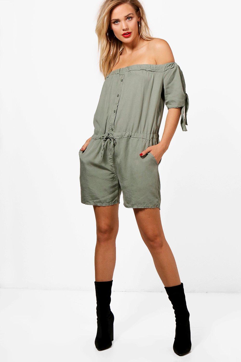 khaki playsuit australia