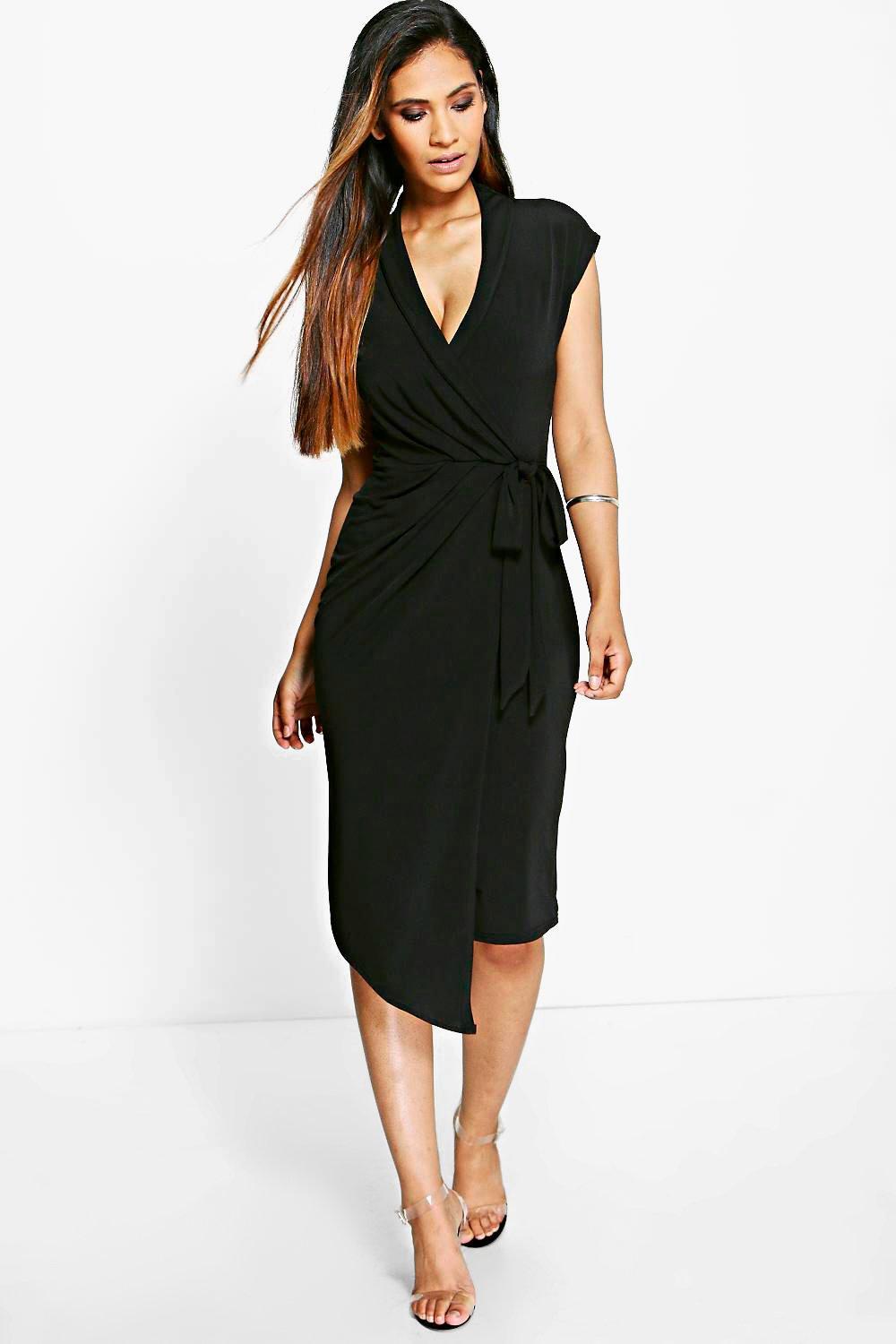 boohoo wrap around dress