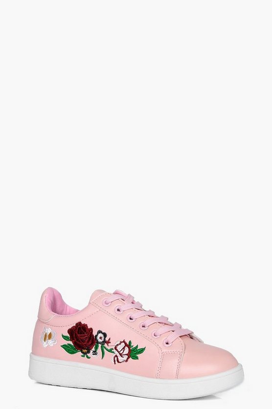 Charlotte Floral Embroidered Trainer