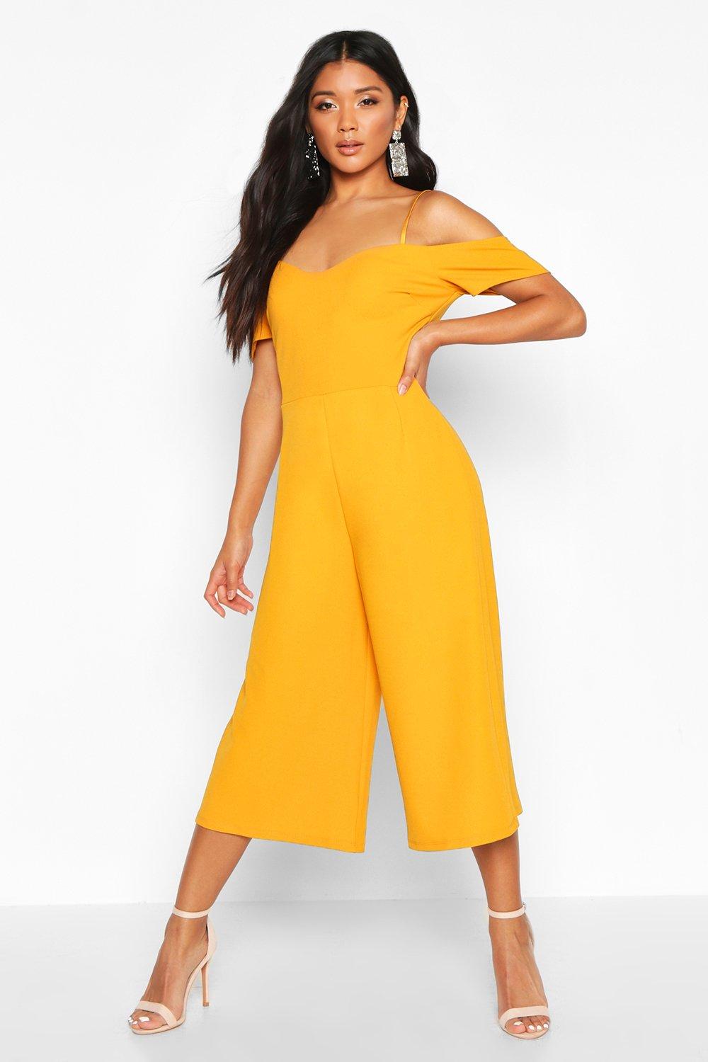boohoo mustard jumpsuit